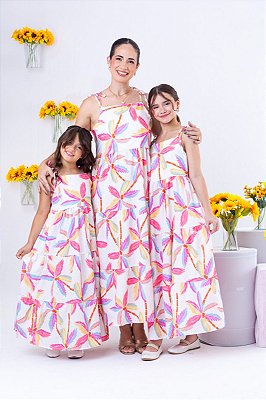 Vestido flores vermelha Mãe & Filha (Mãe)