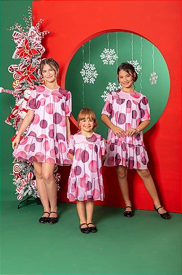 Vestido infantil tule bolas