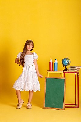 Vestido infantil branco lese