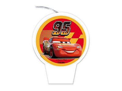 Vela Plana de Aniversário Festa Carros Disney - 8CM