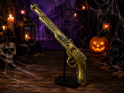 Pistola Garrucha Pirata c/Som Halloween 40cm
