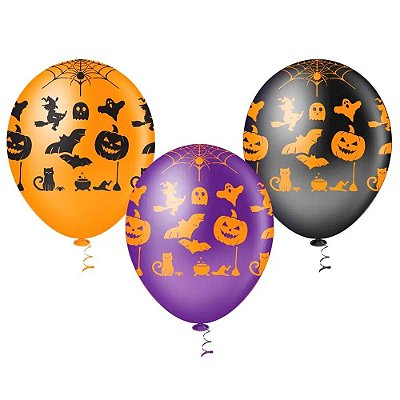 Balões Latex Halloween Fantasia - 10 Polegadas (25cm) - 25 Unidades