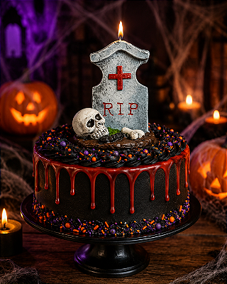 Vela Halloween Lápide - 11cm