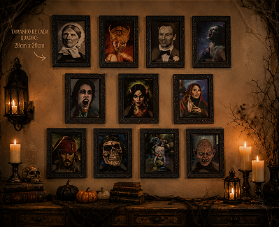 Quadro 3D Do Terror Holográfico Monstros 28x20cm - Modelos Variados - 1 Unidade