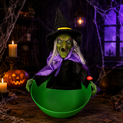 Baleiro com Movimento Bruxa Halloween