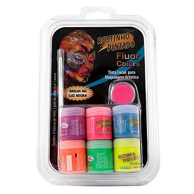 Kit Tintas Faciais Neon