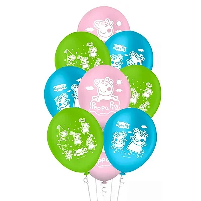 Balões Bexigas para Festa Peppa Pig - 9” (23cm) – Pacote com 25 Unidades