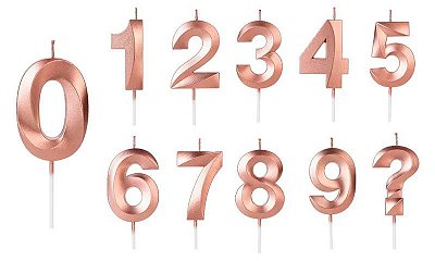 Vela Número Aniversário Design Rose 14cm