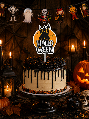 Topo de Bolo Halloween - 27cm x 9cm