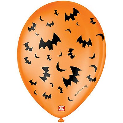 Balões Latex Morcegos Halloween - 10 Polegadas (25cm) - 25 Unidades