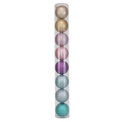 Bola Rainbow Glitter Coloridas 5cm - 8 Unidades