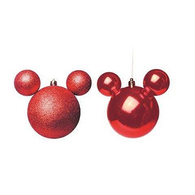 Kit Bola Disney Vermelha Glitter/Lisa 8cm - 4 un