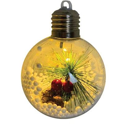 Enfeite Bola de Natal Decorativa com Led - 8 cm