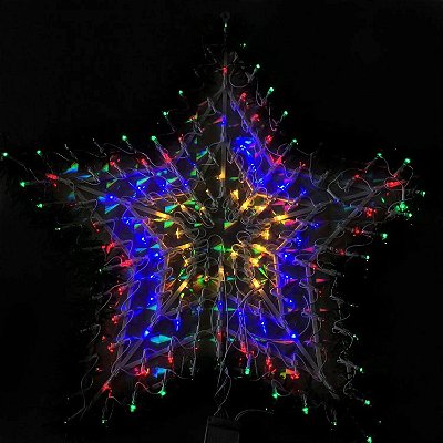 Enfeite Estrela 110v Warm Global - 140 Leds 8 Funções de Animações