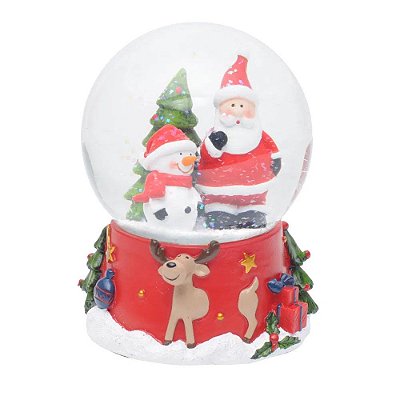 Globo de Água 3D com Noel e Boneco de Neve