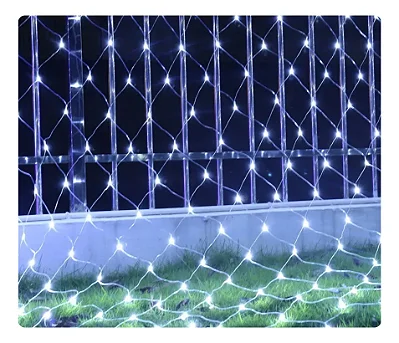 Rede de Luz 180 LEDs Branco Frio – Fio Incolor – 1,45m – 127V