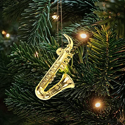 Ornamento Sax Dourado – Kit com 2 Unidades