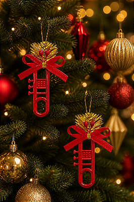 Ornamento Natalino Pistão Vermelho 8cm – 2 Unidades