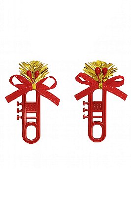 Ornamento Natalino Pistão Vermelho 8cm – 2 Unidades