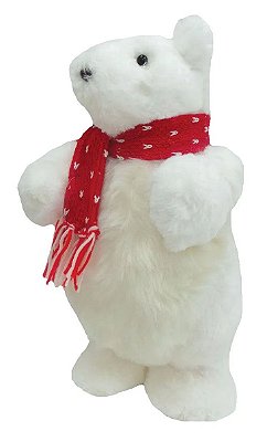 Urso Branco com Cachecol 37 cm