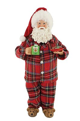 Papai Noel de Resina Pijama 28cm