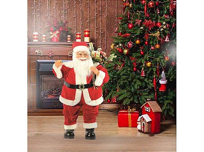 Papai Noel Luxo Musical com Sensor Movimento e Luz Led 80cm