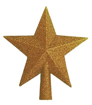 Ponteira Estrela Vidril 15 cm Dourada
