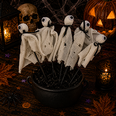 Palito Fantasma Olho Para Decoração Halloween 30cm - 1 Unidade