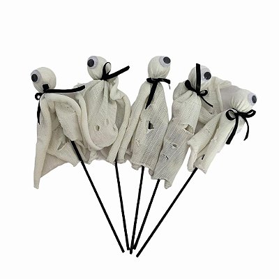 Palito Fantasma Olho Para Decoração Halloween 30cm - 1 Unidade