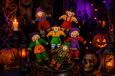 Bruxinhas no Palito Decorativo Festa Halloween 26cm - 10 Unidades