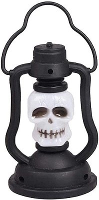 Mini Lanterna Esqueleto Led Halloween