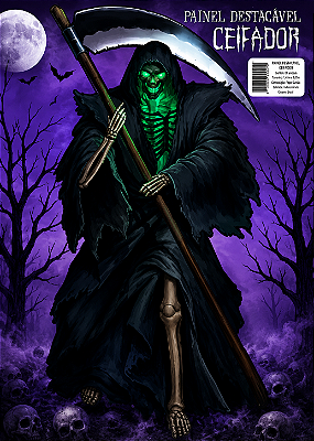 Painel Gigante Destacável Cartonado Ceifador Halloween 70x50cm