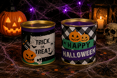 Lata para Lembrancinha Noite do Terror Halloween Sortido - 11cm x 9cm - 1 Unidade