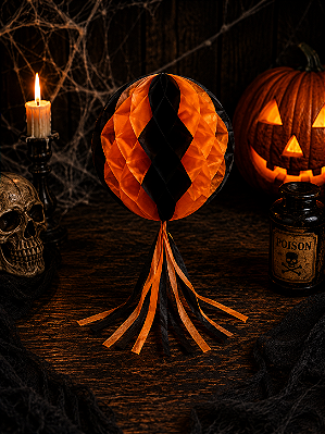 Enfeite de Papel Colmeia Bola Halloween - 25 cm