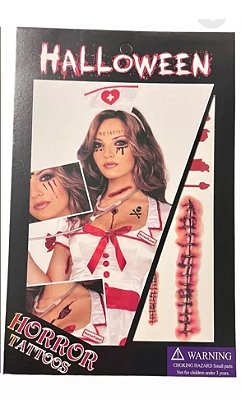 Tatuagem Cicatriz - Cortes Halloween