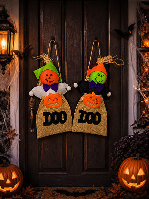 Enfeite Decorativo Boneco Boo Decoração De Porta Halloween - 30cm