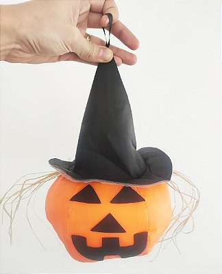 Enfeite Cabeça de Abóbora Halloween - 27cm x 15cm