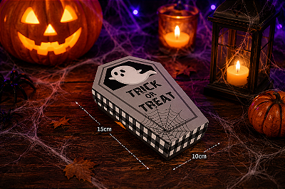Caixa Caixão Fantasma Halloween – 15x10cm | Lembrancinha Decorativa