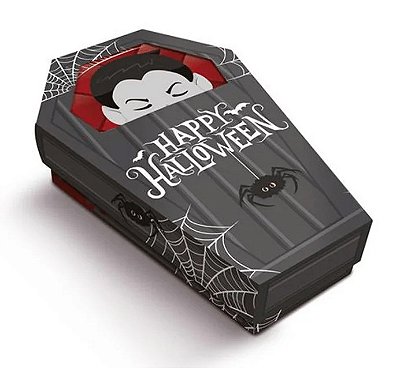 Caixa Para Lembrancinha Halloween - Caixão Drácula 15 x 10cm - 1 unidade