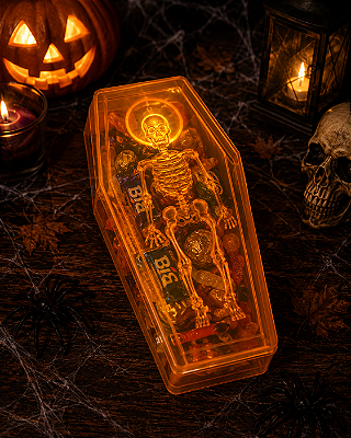 Caixão com LED Porta-Doces Halloween – Sabor com Toque Assustador!