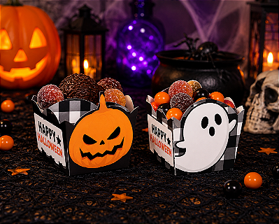 Forminha para Doces Scary Night Compose Halloween 3x3cm - 24 Unidades