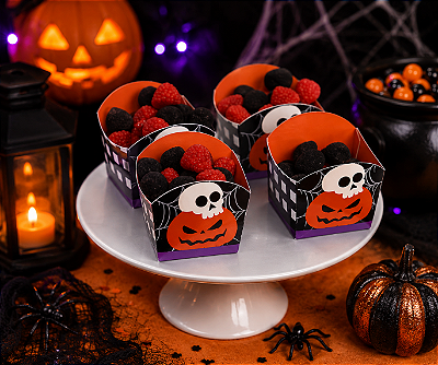 Cestinha para Doces Halloween 5cm x 6cm - Scary Night - 10 Unidades