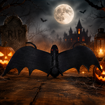 Morcego Decoração Halloween de Plástico - 27cm