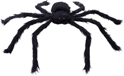 Aranha Peluda Realista 30cm Preta Decoração Halloween