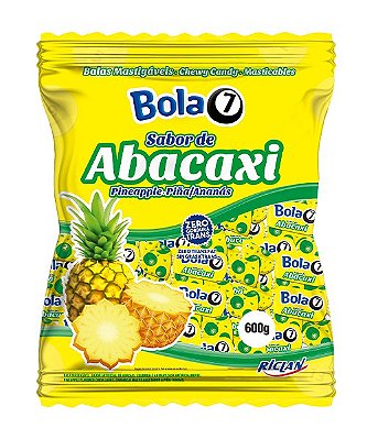 Bala Mastigável Bola 7 Abacaxi 600g