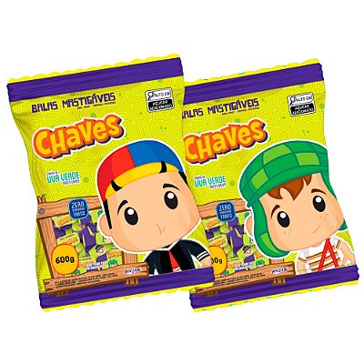 Bala Mastigável Chaves Sabor Uva Verde 500g