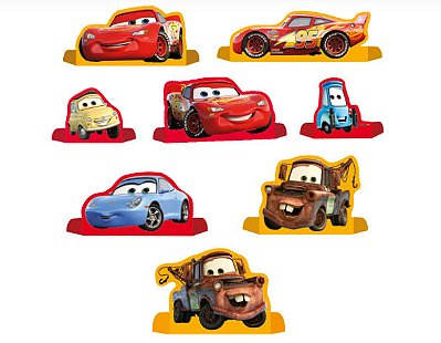 Decoração de Mesa Festa Carros em Papel Cartonado 20x15cm - 6 Unidades