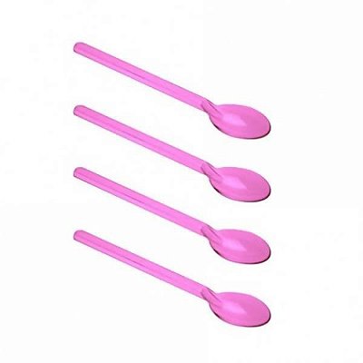 Mini Colher Piccolo para Docinhos Rosa - 100 un