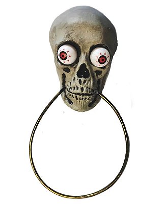 Campainha Caveira Olho Vermelho Halloween - 33cm x 14cm