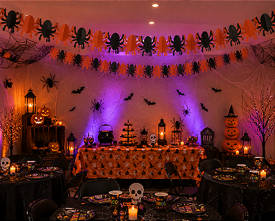 Guirlanda de Papel Aranha Halloween - 2 Metros